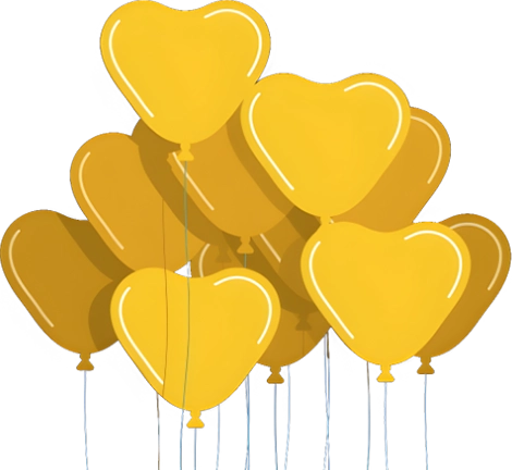 Κίτρινα μπαλόνια καρδία από όσους κάνουν online ψυχοθεραπεία